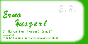 erno huszerl business card